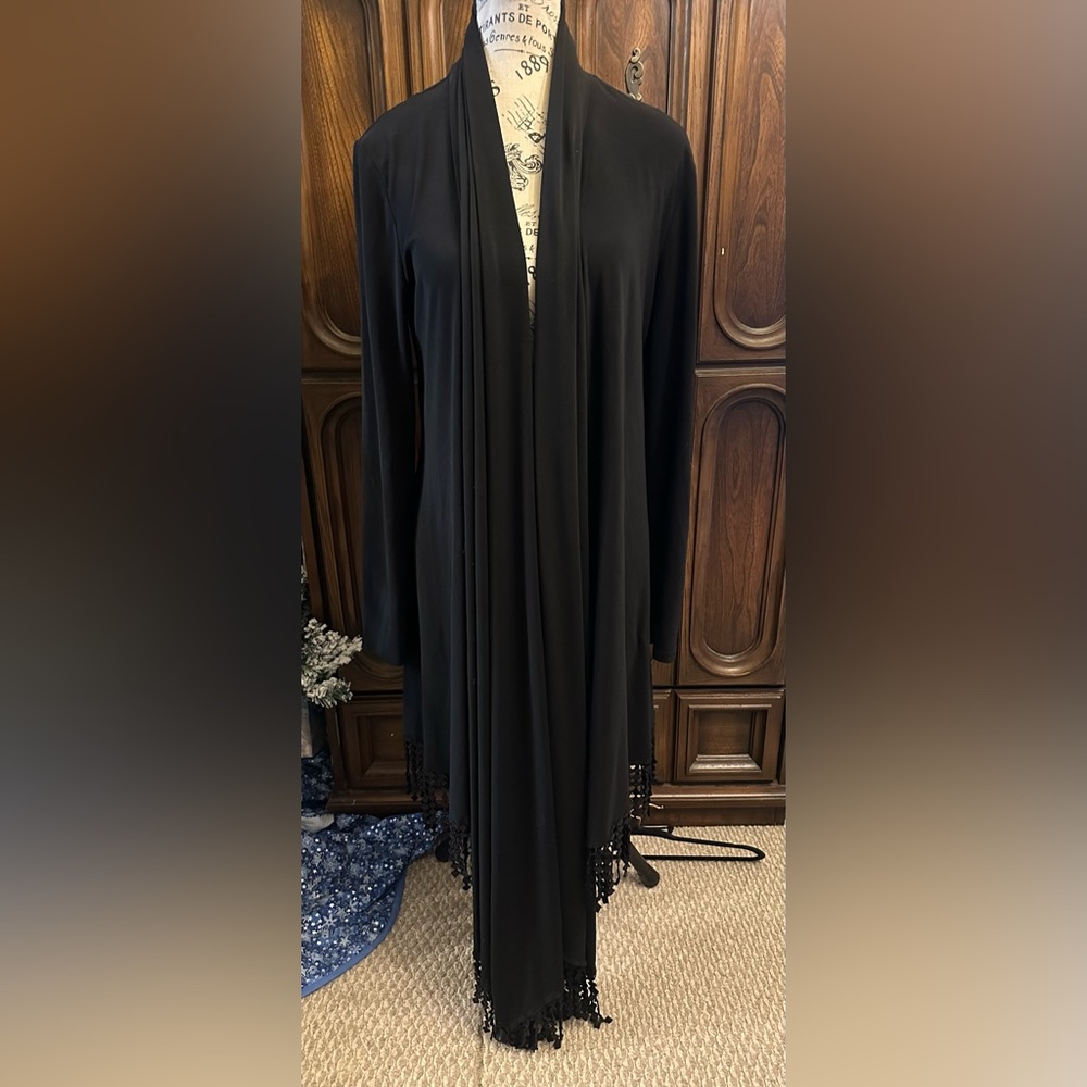 Joseph Ribkoff Elegant Black Long Sleeve Duster